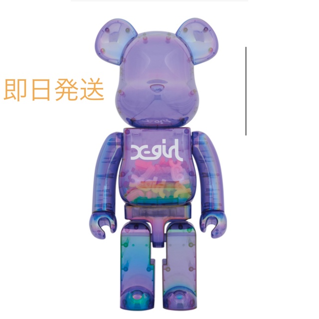 新品未使用未開封購入先BE@RBRICK x-girl CLEAR PURPLE 1000％