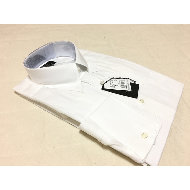 M392新品LANVINランバン 綿リネン長袖ドレスシャツ白39－80日本製