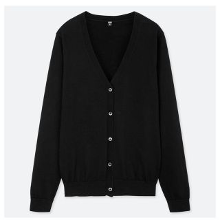 ユニクロ(UNIQLO)のUNIQLO UVカット　スーピマコットン　Vネックカーディガン(カーディガン)