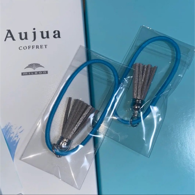 Aujua(オージュア)の☆新品☆ Aujua ヘアゴム　２点セット　オシャレゴム　☆非売品☆  最安値 レディースのヘアアクセサリー(ヘアゴム/シュシュ)の商品写真