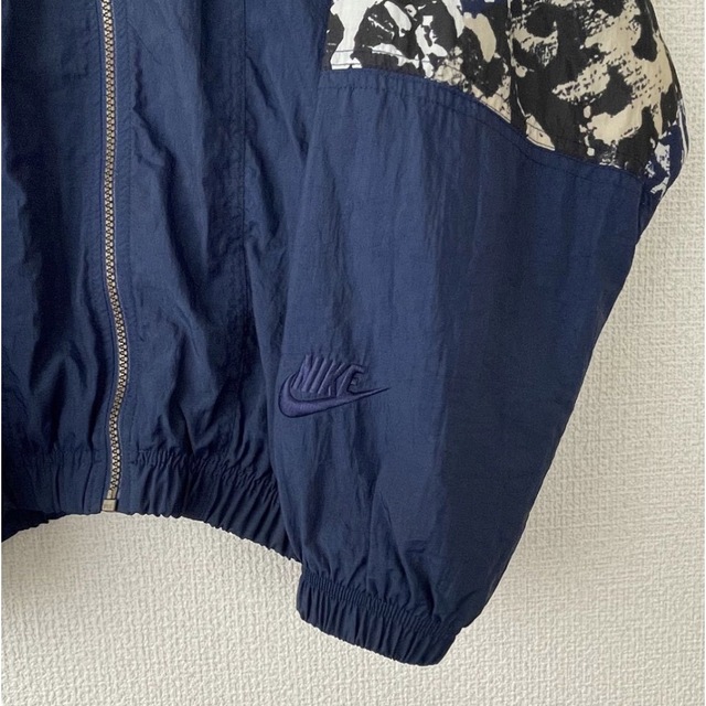 NIKE 90s 銀タグ 白タグ ナイロンジャケット 総柄 ロゴ刺繍 青 白 商品