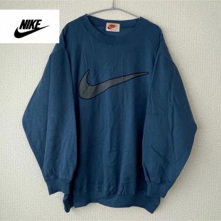 ナイキ(NIKE)のNIKE 90s 白タグ 銀タグ スウェット ビッグロゴ 青 vintage (スウェット)