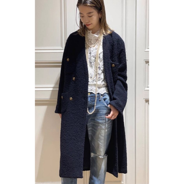 MUSE de Deuxieme Classe  tweed Vネックコート