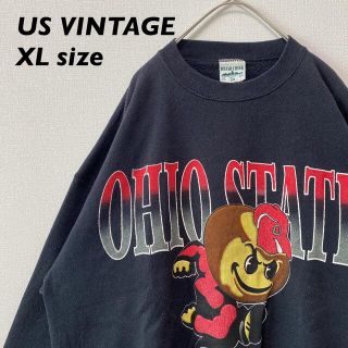 90s アメリカ製　スウェット　トレーナー　オハイオ　フットボール　黒色　XL(スウェット)