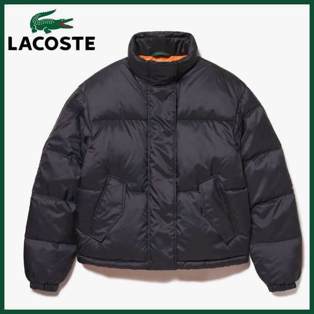 【M】定価4.6万*新品*現行品■LACOSTE■ショートダウン黒/MA-1色