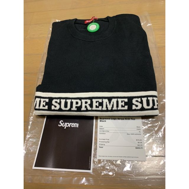 supreme Logo Stripe Knit Top - ニット/セーター