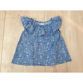 プティマイン(petit main)のpetit mainトップス チュニック 花柄(ブラウス)