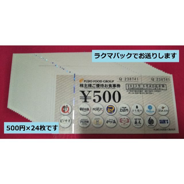 最新フジオフード株主優待 36000円分