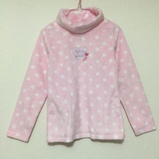 子供服　LOVE POWERS 130 ピンク  起毛タートルネックカットソー (Tシャツ/カットソー)