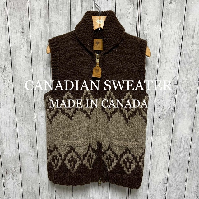 美品！CANADIAN SWEATER カウチンセーターベスト！カナダ製！