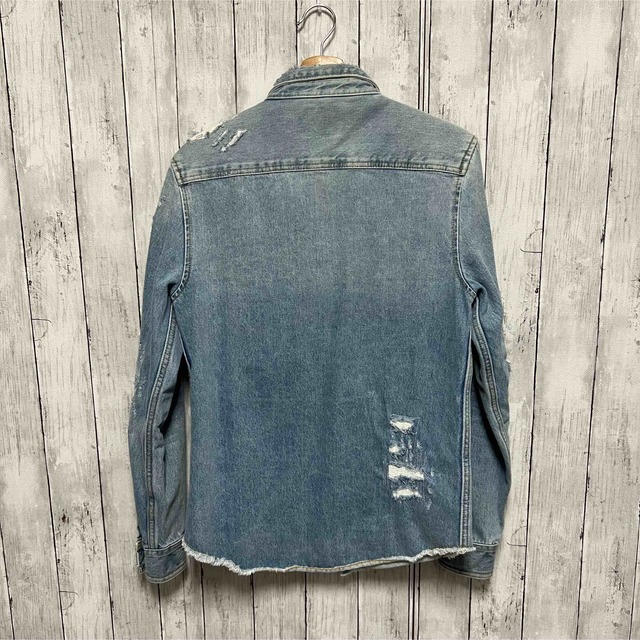 ZARA - ZARA クラッシュ加工厚手デニムシャツ!の通販 by ZARA - ZARA クラッシュ加工厚手デニムシャツ!の通販 by