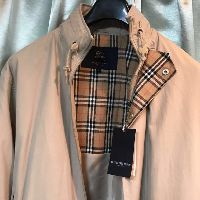 新品タグBURBERRYバーバリーロンドン前立タータンチェック加工モッズ