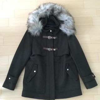 ザラ(ZARA)のZARA  ファーフード  ラシャ生地 ダッフルコート(ダッフルコート)