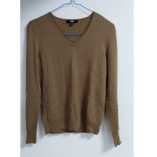 美品 UNIQLO ユニクロ　レディース　V ニットセーター ブラウン S 茶