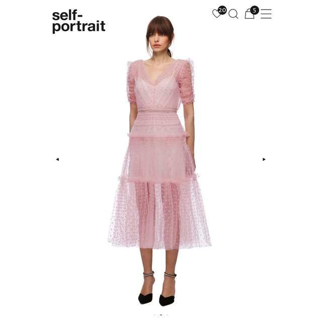 SELF PORTRAIT - 【新品】self portrait レース　ピンク　ロング　ワンピース　ドレス