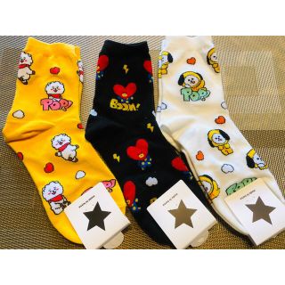 ビーティーイシビル(BT21)の【新品未使用】BT21  靴下　3足セット(ソックス)