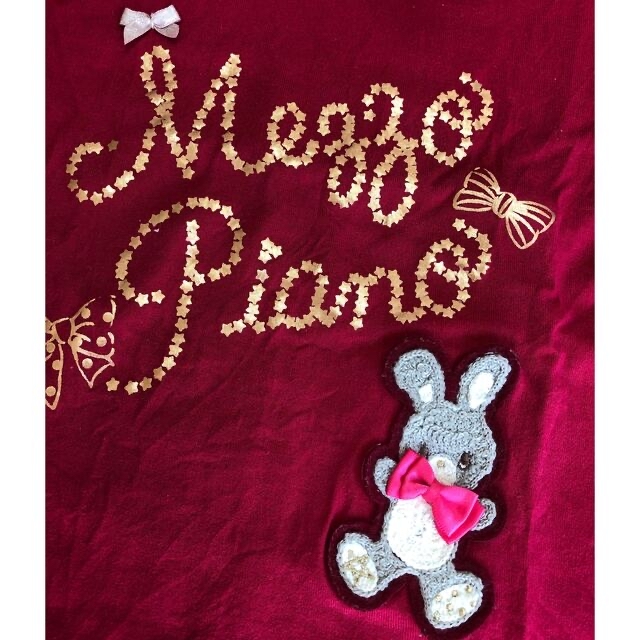 mezzo piano(メゾピアノ)のmezzo piano  うさぎさんアップリケカットソー 130 キッズ/ベビー/マタニティのキッズ服女の子用(90cm~)(Tシャツ/カットソー)の商品写真