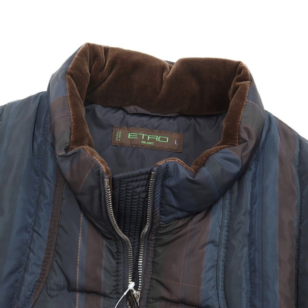 エトロ ETRO ナイロン ストライプ ダウンジャケット ブルゾン【サイズL】【メンズ】 4