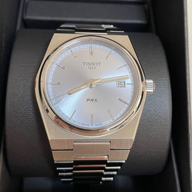 ティソ tissot PRX 35mm クォーツ ライトブルー文字盤 超美品