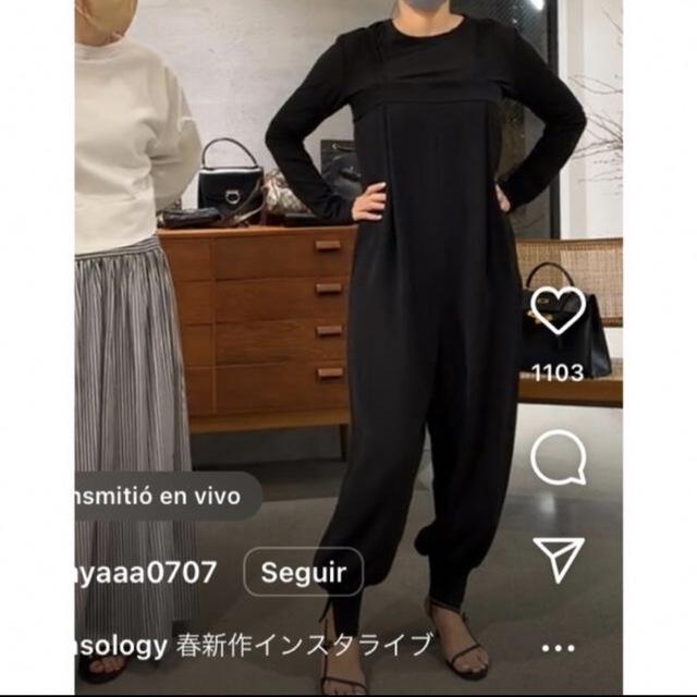 Curensology(カレンソロジー)のCurensology スリットヘムオールインワン レディースのパンツ(オールインワン)の商品写真