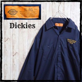 ディッキーズ(Dickies)の美品 ディッキーズ ワークシャツ 中南米 ニカラグア製 海外サイズXL ネイビー(シャツ)