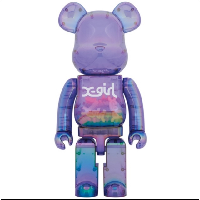 おもちゃBE@RBRICK X-girl CLEAR PURPLE 1000％