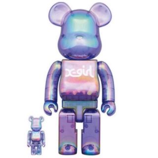 ベアブリック(BE@RBRICK)のBE@RBRICK X-girl CLEAR PURPLE 100% 400%(フィギュア)