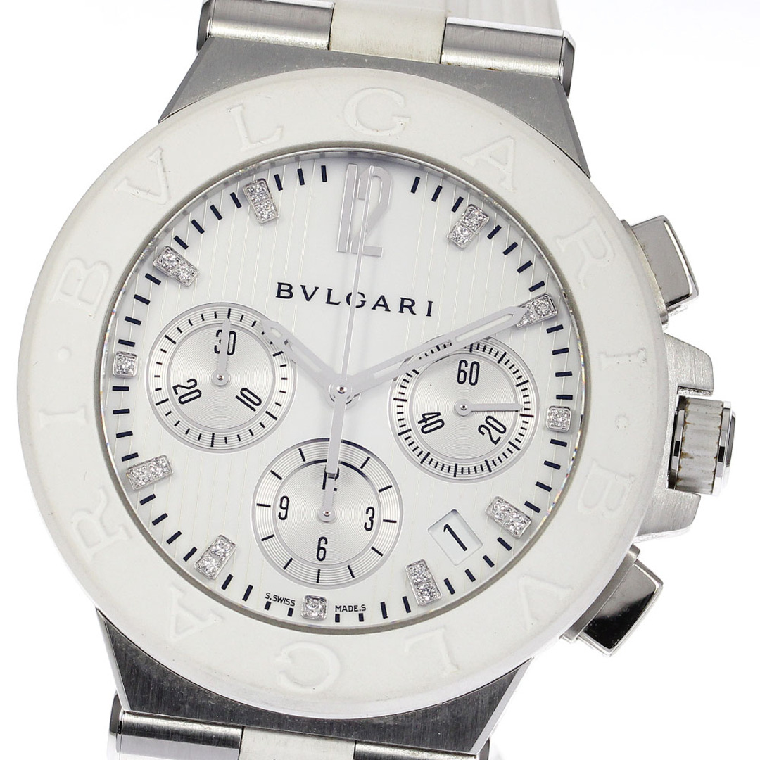 僅かなダメージ文字盤【BVLGARI】ブルガリ ディアゴノ デイト クロノグラフ DG40SCH 自動巻き メンズ_716769【ev20】