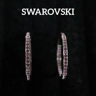 スワロフスキー(SWAROVSKI)の【匿名配送】 SWAROVSKI スワロフスキー ピアス フープ ピンク(ピアス)