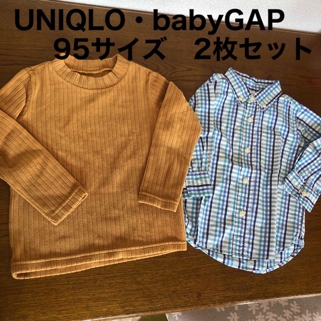 UNIQLO(ユニクロ)の【UNIQLO】【babyGAP】95サイズ　トップス2枚セット キッズ/ベビー/マタニティのキッズ服女の子用(90cm~)(Tシャツ/カットソー)の商品写真