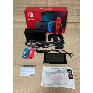 ニンテンドースイッチ(Nintendo Switch)の美品　Nintendo Swich 本体　ネオンブルー・ネオンレッド(家庭用ゲーム機本体)