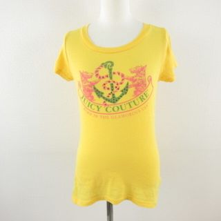 ジューシークチュール(Juicy Couture)のジューシークチュール カットソー Tシャツ 半袖 プリント ロゴ 黄 P(Tシャツ(半袖/袖なし))