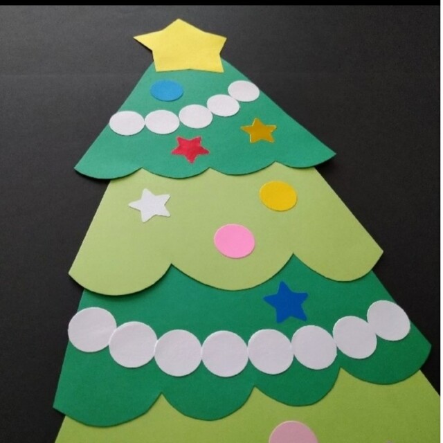 保育壁面☆壁面飾り☆クリスマスツリー ハンドメイドの素材/材料(型紙/パターン)の商品写真