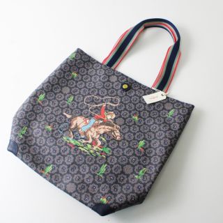 キャスキッドソン(Cath Kidston)の美品 Cath Kidston キャスキッドソン フレストンローズ カウボーイプリント トートバッグ【2400013053303】(トートバッグ)