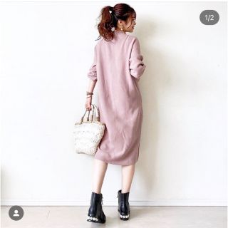 ユニクロ(UNIQLO)のchoco2様専用★ユニクロ　3Dコットンバルーンスリーブワンピース(ひざ丈ワンピース)