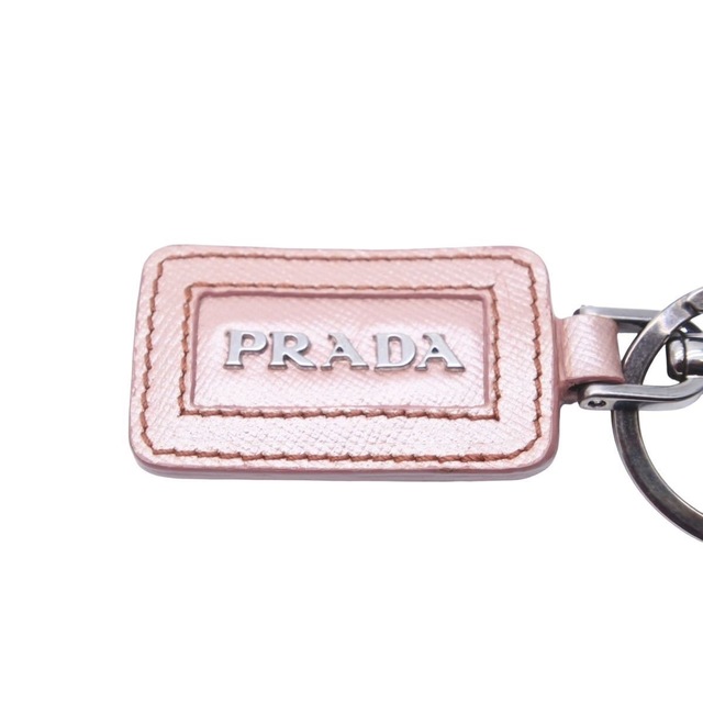 PRADA プラダ キーリング キーホルダー ロゴ トートバック付属品 サフィアーノレザー メタル ピンク 美品 43970 正規品 