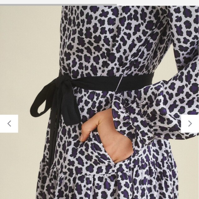 グレースコンチネンタルレオパードフリルワンピース36