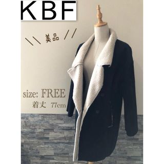 KBF - ＊ 美品　レアカラー　KBF  ケービーエフ　ムートン　コート　ネイビー　オーバ