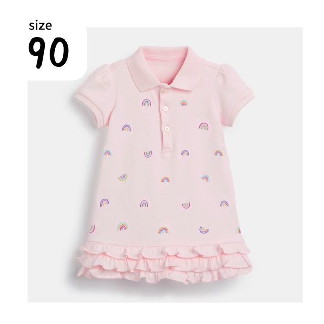 キッズワンピース　綿100%    子供服　ピンク　90 キッズ/ベビー/マタニティのキッズ服女の子用(90cm~)(ワンピース)の商品写真