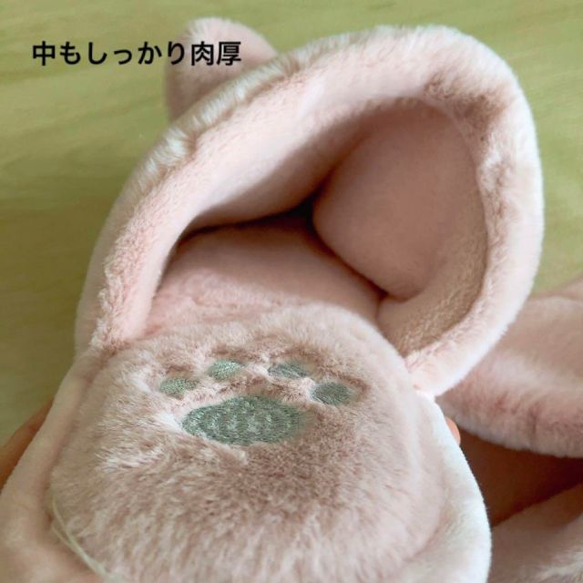 24cm 肉厚ルームシューズ　暖かい　冷え性　男女兼用　猫耳　ピンク　スリッパ レディースの靴/シューズ(その他)の商品写真