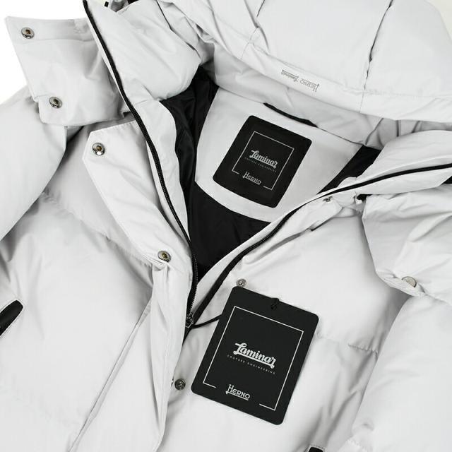 HERNO(ヘルノ)のHERNO ヘルノ レディース ラミナー ダウンコート イタリア正規品 PI128DL 11106 1250 新品 グレーホワイト レディースのジャケット/アウター(ダウンジャケット)の商品写真