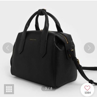 チャールズアンドキース(Charles and Keith)のチャールズアンドキース ハンドバッグ 鞄 黒ゴールド(ハンドバッグ)