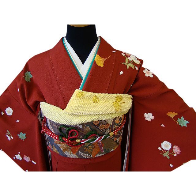 縁」153cm~158cm 幾重袖 金彩加工染 振袖 セット 正絹 U005