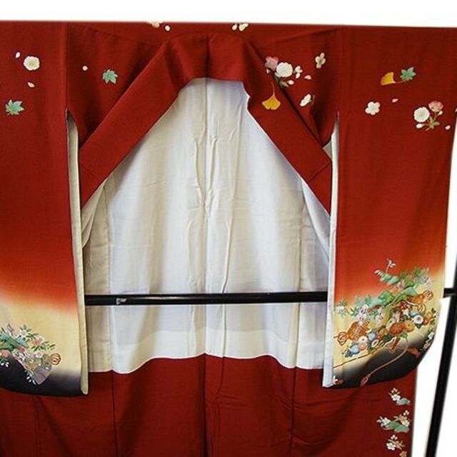 縁」153cm~158cm 幾重袖 金彩加工染 振袖 セット 正絹 U005