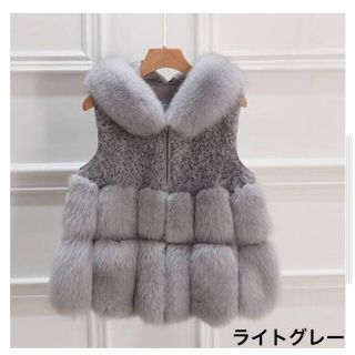 新品タグ付【 "Mbeauté"Eco fur hooded vest】Sサイズ(ダウンベスト)