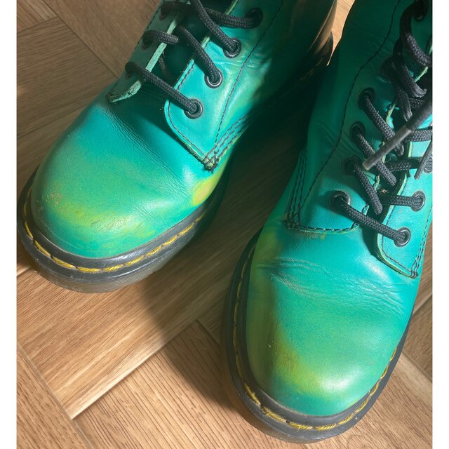 Dr.Martens(ドクターマーチン)のドクターマーチン グリーン ヴィンテージ加工 ブーツ 14ホール レディースの靴/シューズ(ブーツ)の商品写真