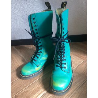 ドクターマーチン(Dr.Martens)のドクターマーチン グリーン ヴィンテージ加工 ブーツ 14ホール(ブーツ)