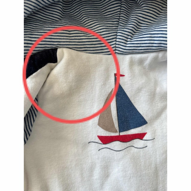 PETIT BATEAU(プチバトー)の値下げしました↓プチバトー　中綿入りフード付きジャケット　コーデュロイコート キッズ/ベビー/マタニティのベビー服(~85cm)(ジャケット/コート)の商品写真