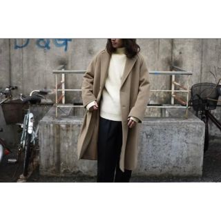 オーラリー　カシミヤ　ウール　チェスターコート　カーキ　ベージュ　18aw