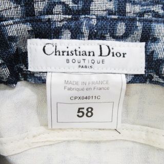 クリスチャンディオール BOUTIQUE トロッター ハット 帽子 総柄 紺